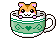 hamtaro in a spinning green cup